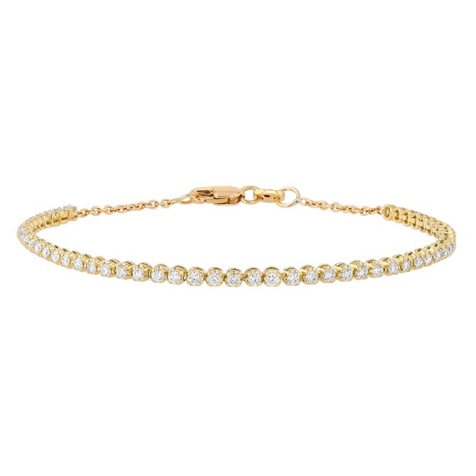 Roberto Coin Round Diamond Tennis Bracelet in Yellow Gold, 6.5", 1.00 cttw