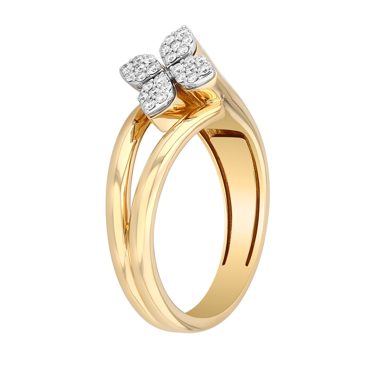 Roberto Coin Love in Verona Diamond Pavé Flower Wrap Ring in Two Tone