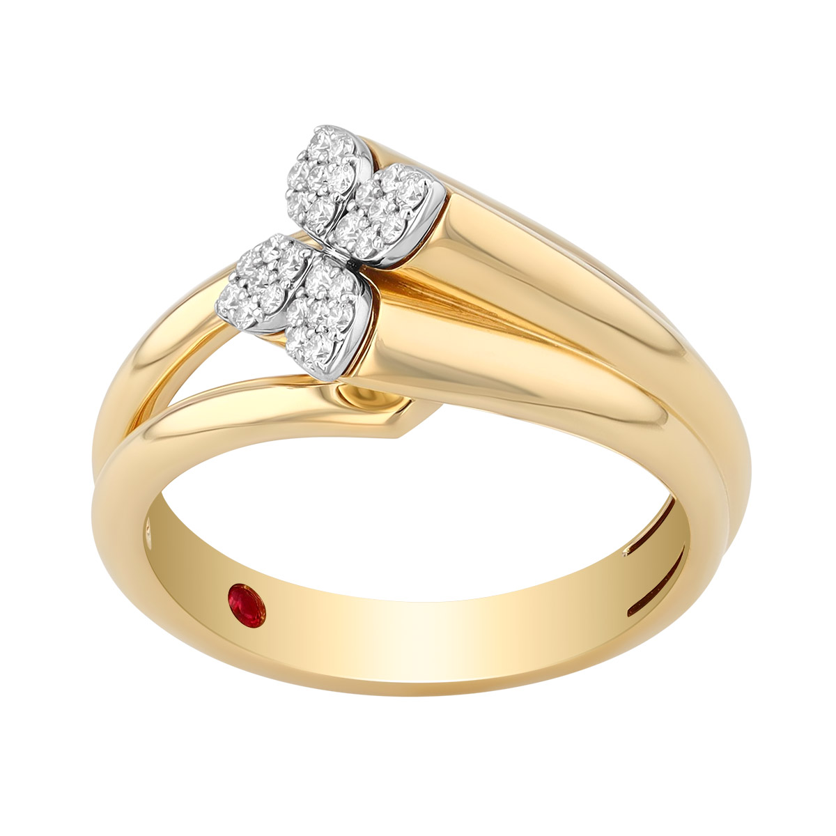 Roberto Coin Love in Verona Diamond Pavé Flower Wrap Ring in Two Tone