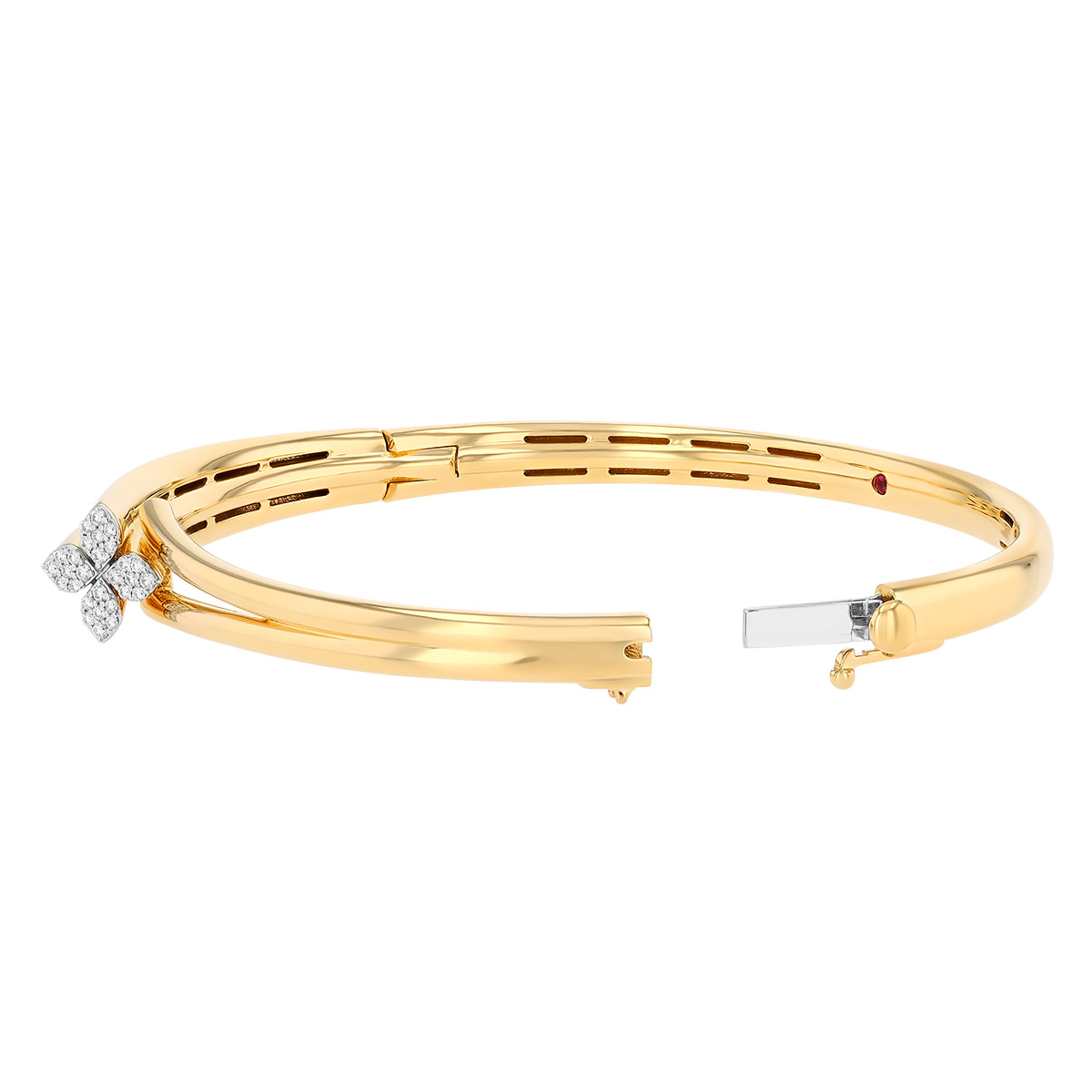 Roberto Coin Love in Verona Diamond Pavé Flower Wrap Bracelet in Two Tone, 7.5