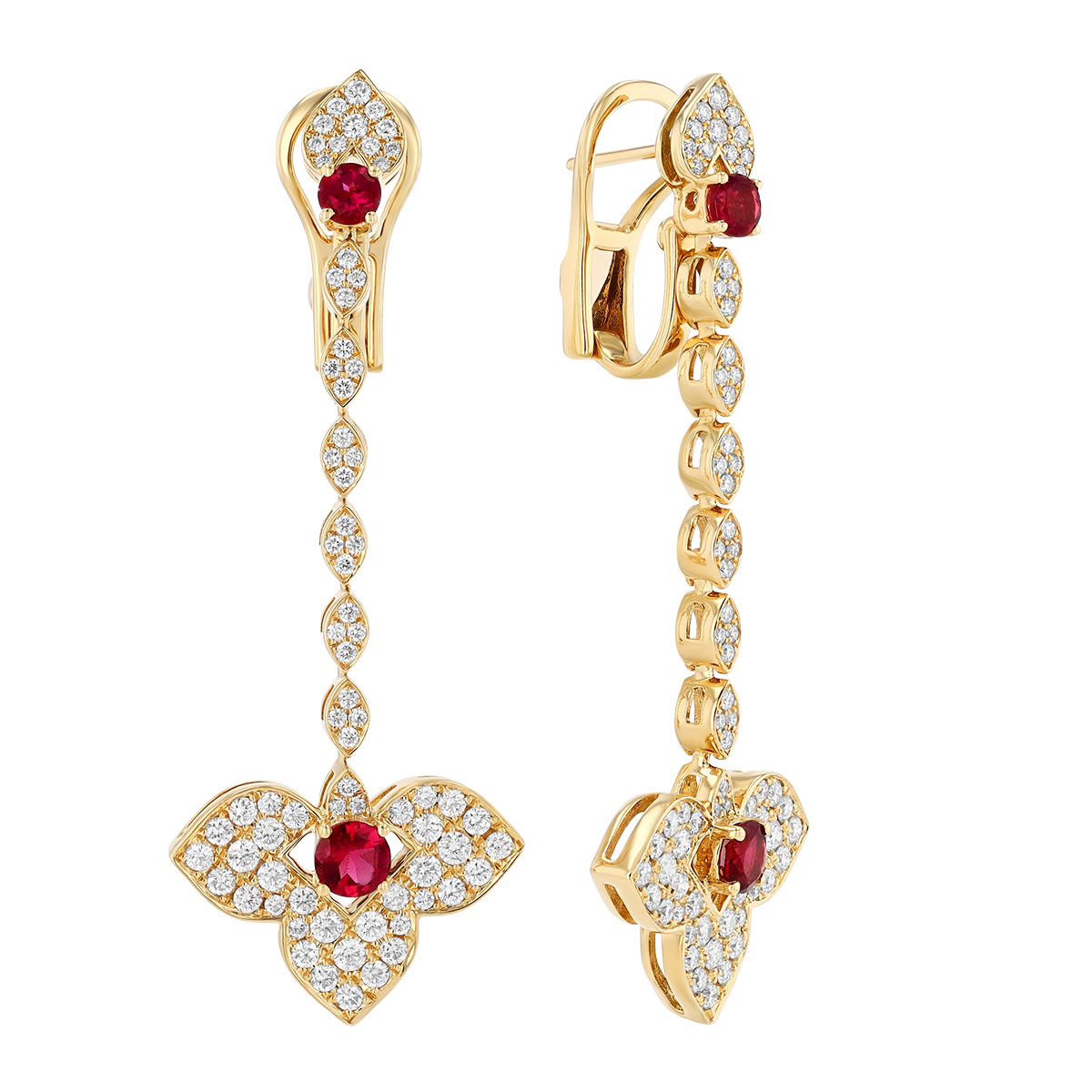 Roberto Coin Venetian Princess Tourmaline & Diamond Dangle Earrings in Yellow Gold
