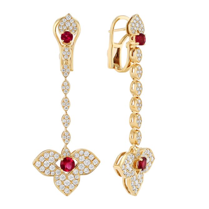 Roberto Coin Venetian Princess Tourmaline & Diamond Dangle Earrings in Yellow Gold
