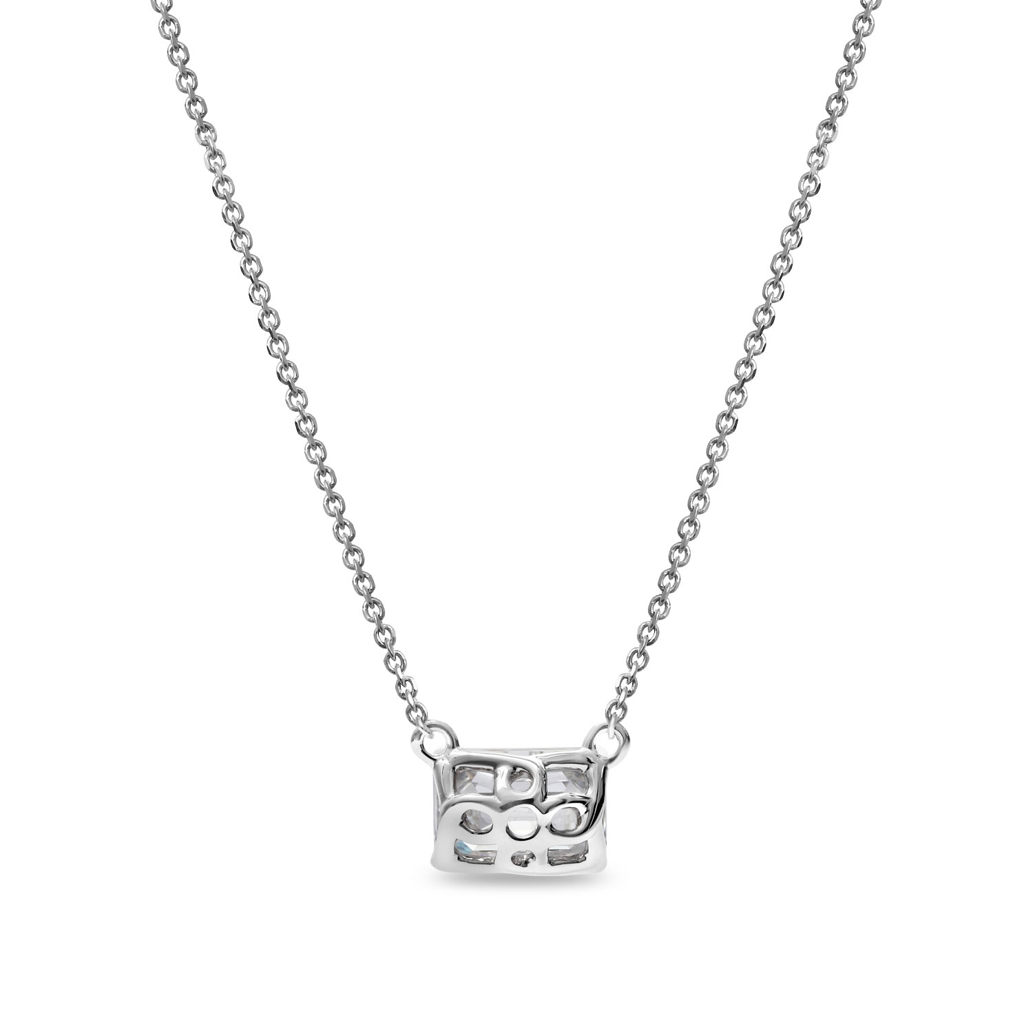Clarity Diamond Signature Lab-Grown Emerald Cut Diamond Pendant in White Gold, 18