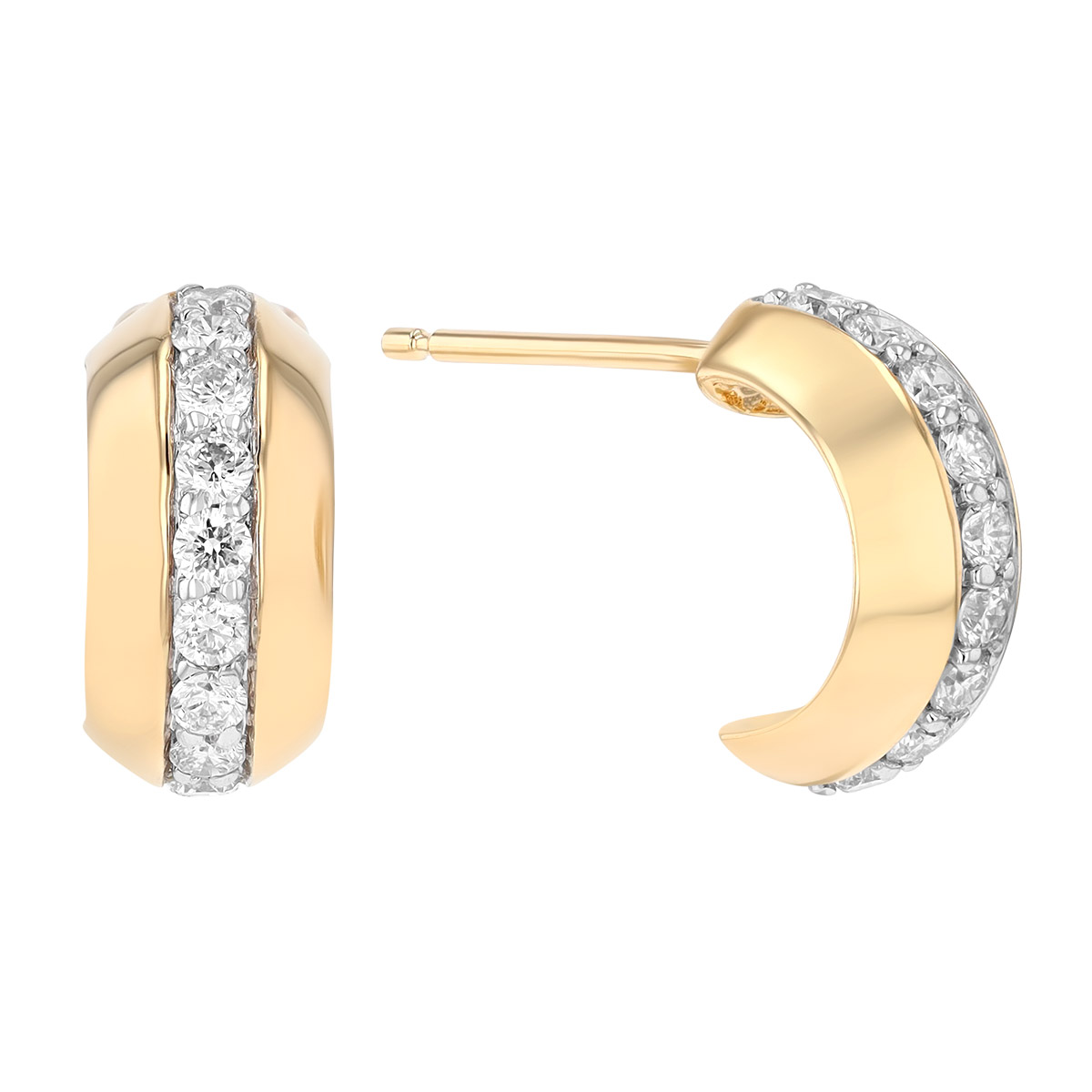 Phillips House Affair Diamond Column Curved Drop Earrings in Yellow Gold