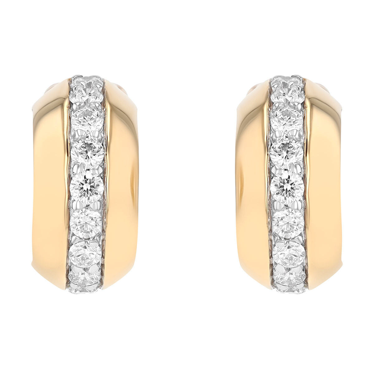 Phillips House Affair Diamond Column Curved Drop Earrings in Yellow Gold