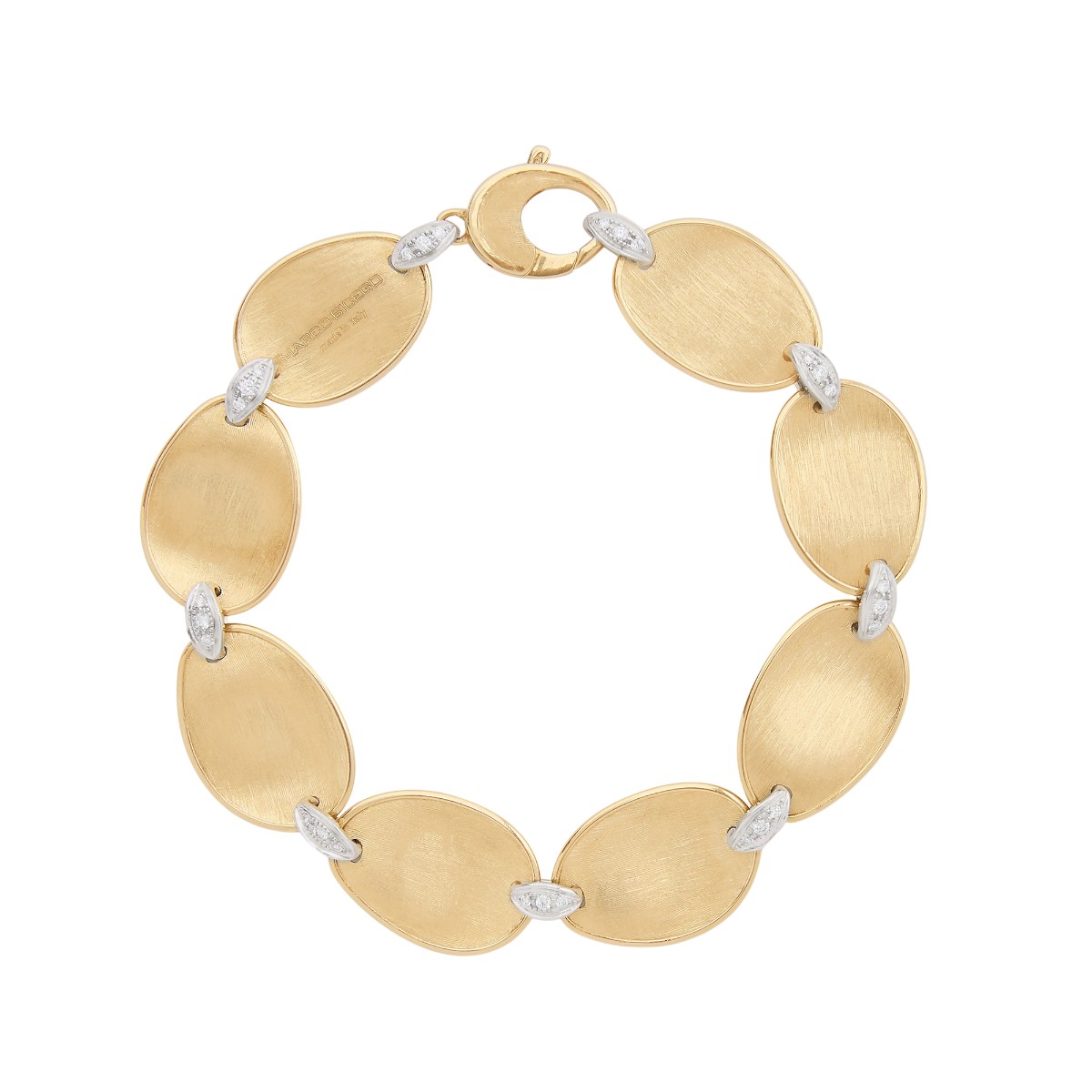 Marco Bicego Lunaria Diamond & Yellow Gold Leaf Bracelet, 7