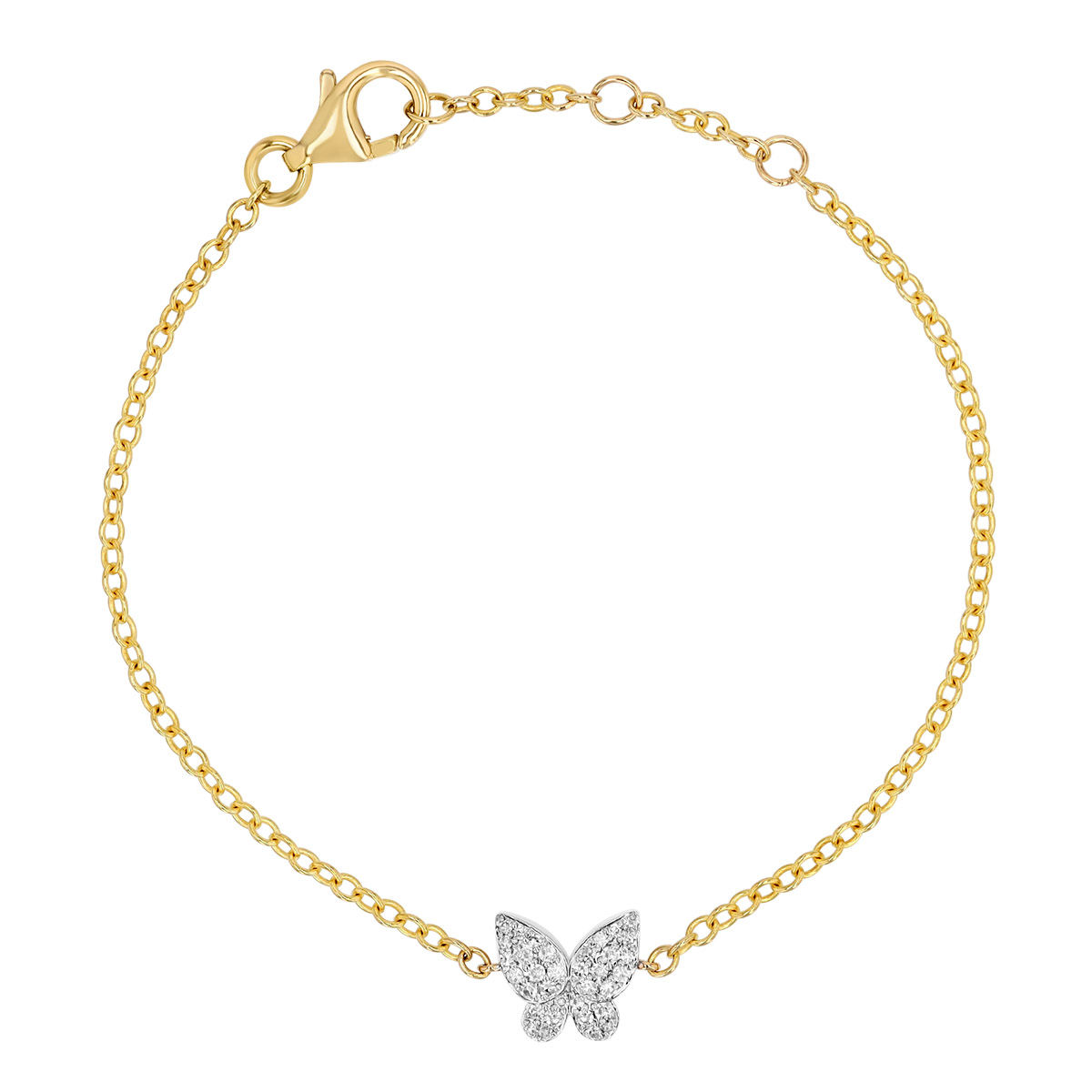 Phillips House Symphony Diamond Pavé Butterfly Bracelet in Yellow Gold