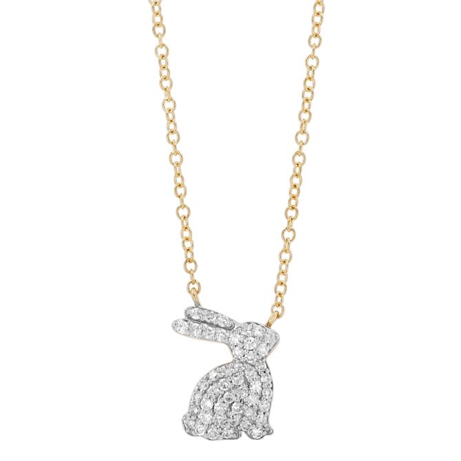 Phillips House Symphony Diamond Pavé Rabbit Pendant in Yellow Gold
