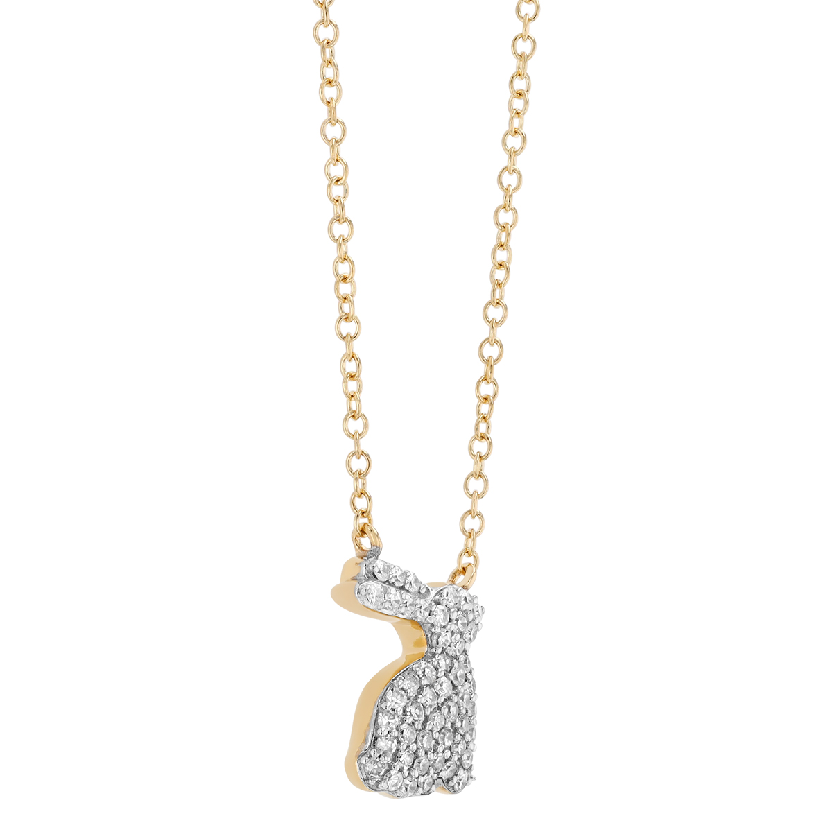 Phillips House Symphony Diamond Pavé Rabbit Pendant in Yellow Gold