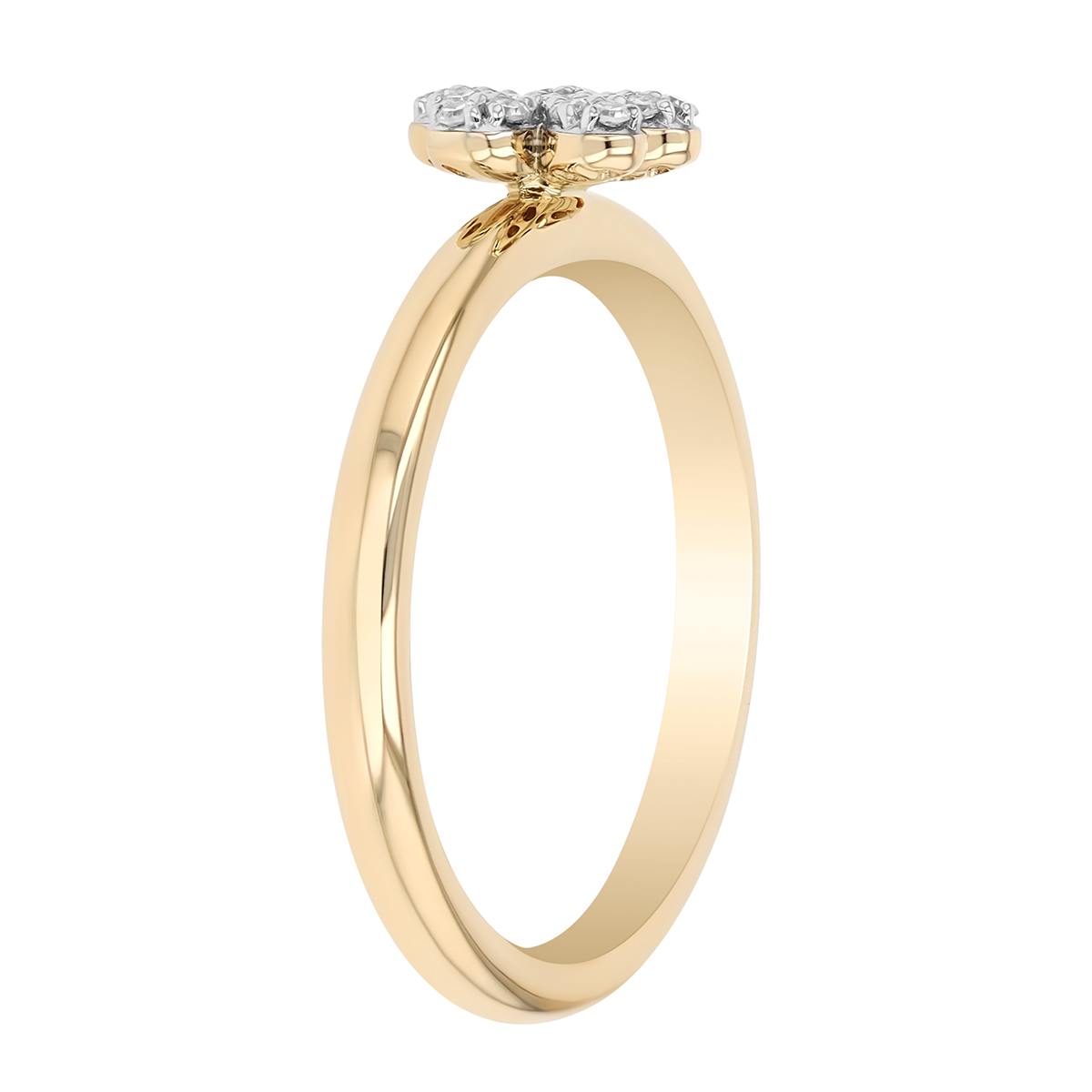 Phillips House Diamond Pavé Flower Ring in Yellow Gold, Size 6