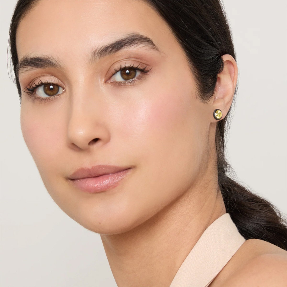 Marco Dal Maso Eclipse Black Luna Lab-Grown Yellow  Diamond Stud Earrings in Black Titanium