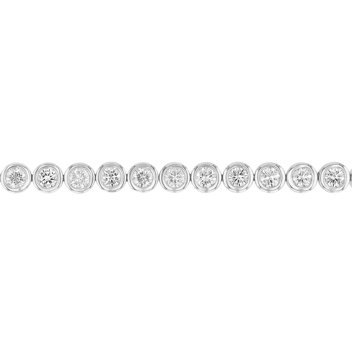 Bezel Set Round Diamond Tennis Bracelet in White Gold, 7