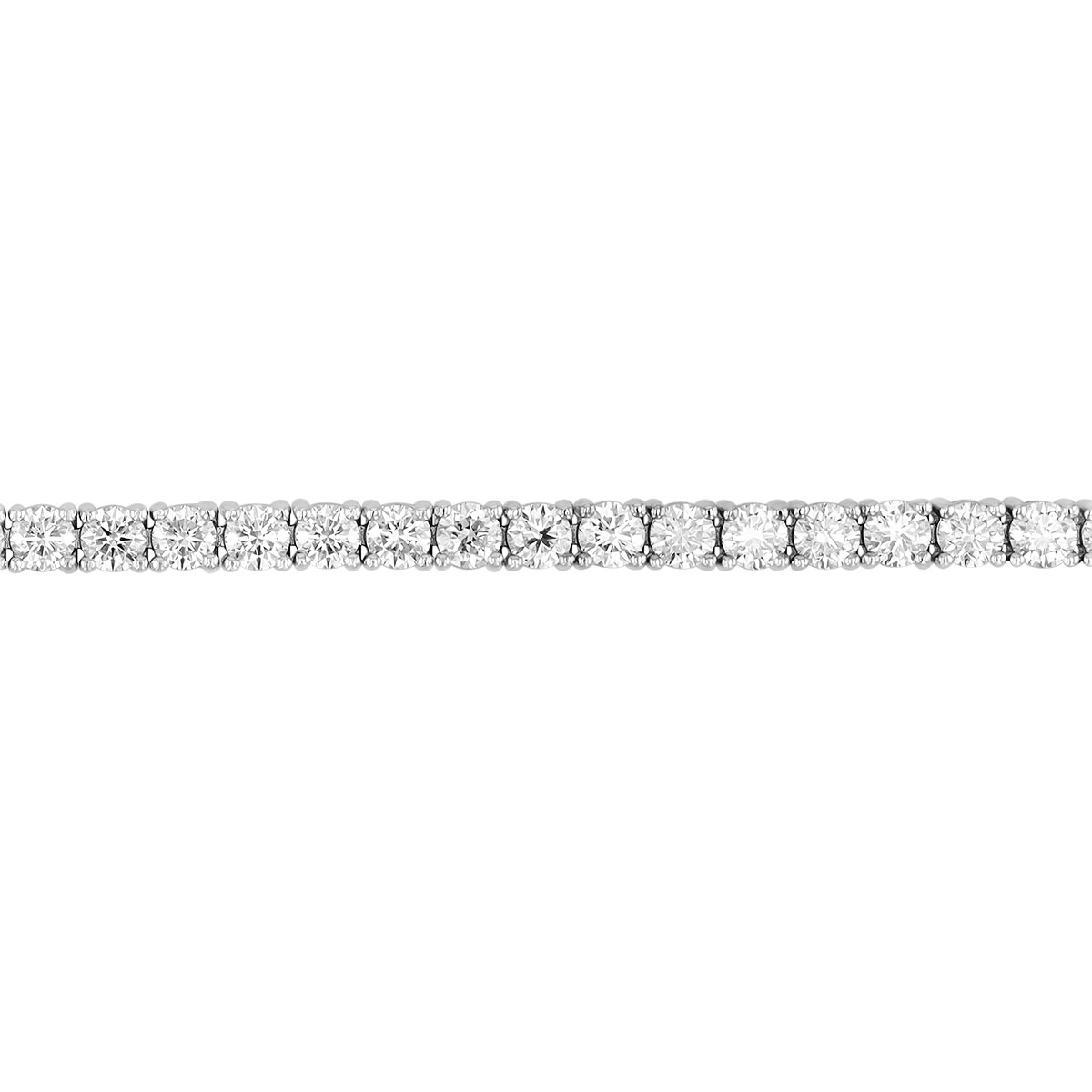 Round Diamond 4 Prong Tennis Bracelet in White Gold, 7