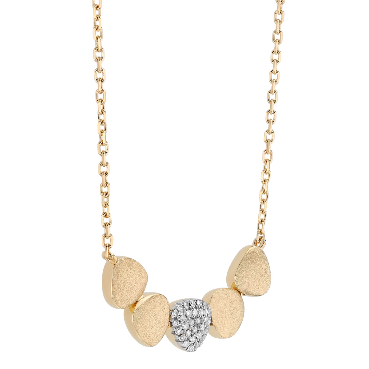 Diamond Pavé & Yellow Gold Geometric Pattern Necklace, 18