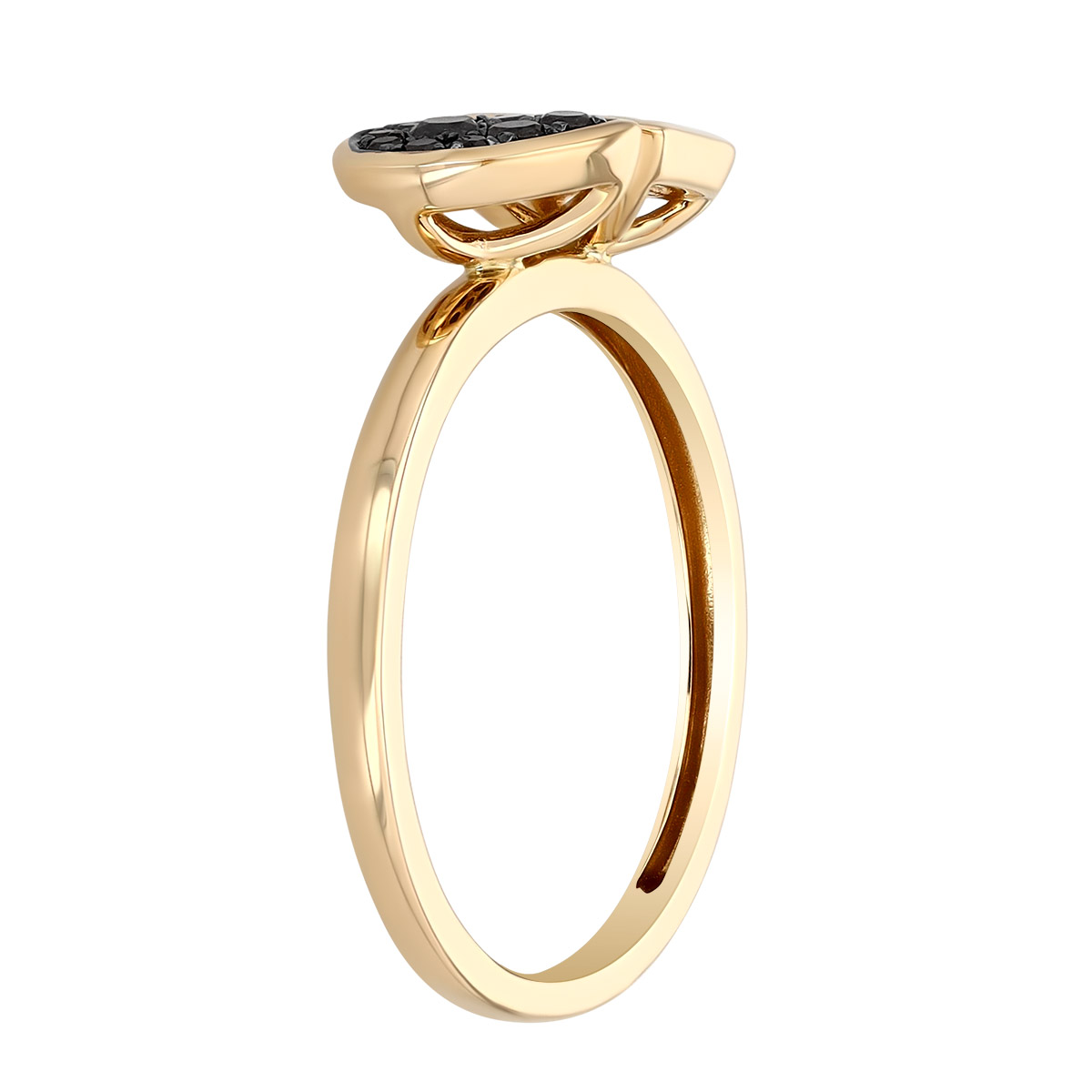 Black & White Diamond Pavé Duo Ring in Yellow Gold