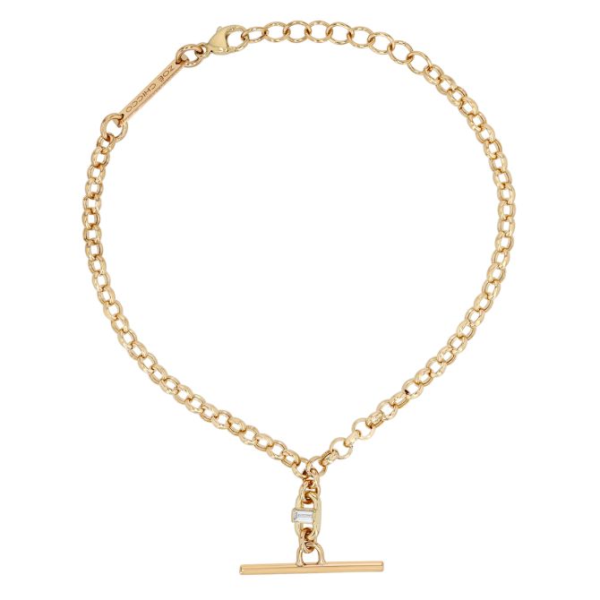 Zoe Chicco Yellow Gold Toggle Bracelet with Baguette Diamond Accent