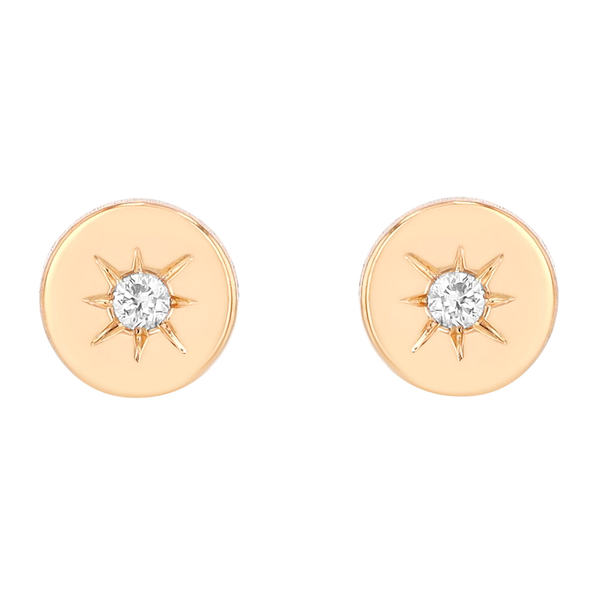 Zoe Chicco Diamond Dainty Button Stud Earrings in Yellow Gold