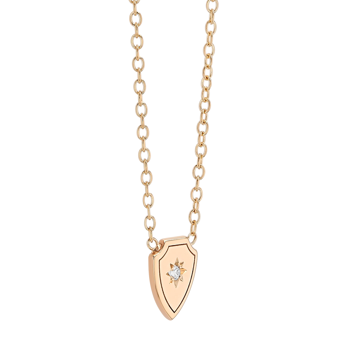 Zoe Chicco Diamond Shield Pendant in Yellow Gold