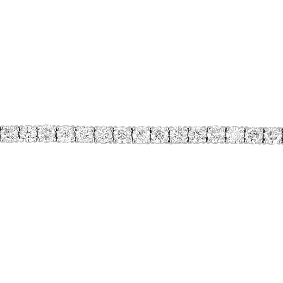 Round Diamond 4 Prong Tennis Bracelet in White Gold, 7