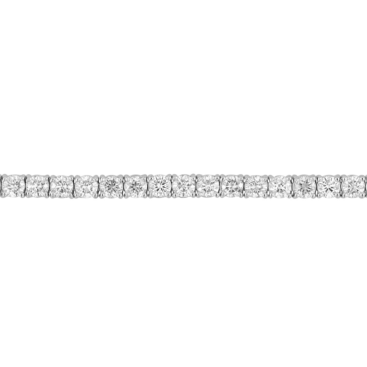 Round Diamond 4 Prong Tennis Bracelet in White Gold, 7