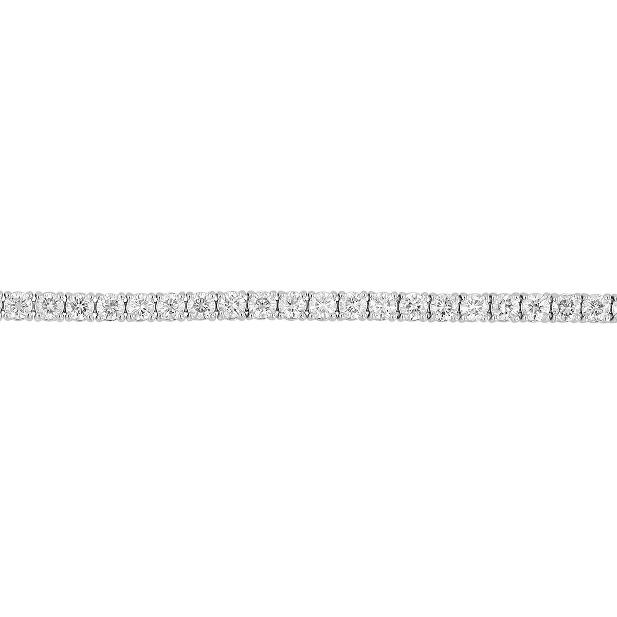 Round Diamond 4 Prong Tennis Bracelet in White Gold, 7