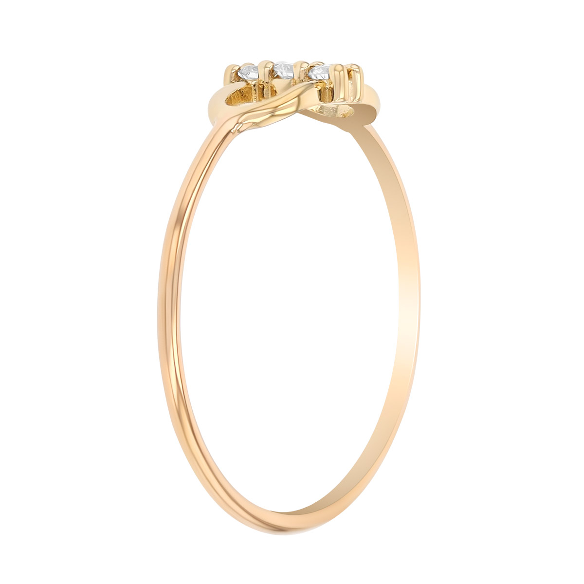 Zoe Chicco Diamond Trio & Link Ring in Yellow Gold