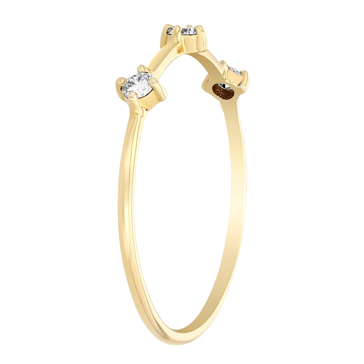Zoe Chicco Dainty Diamond Trio Station Ring in Yellow Gold