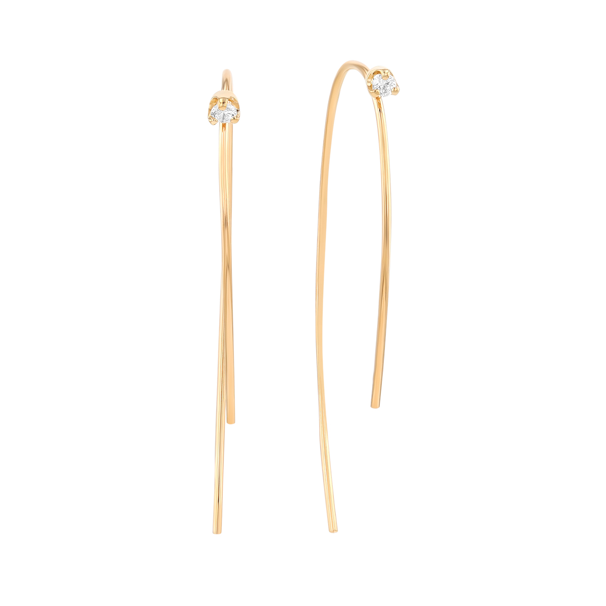 Zoe Chicco Diamond Threader Earrings in Yellow Gold