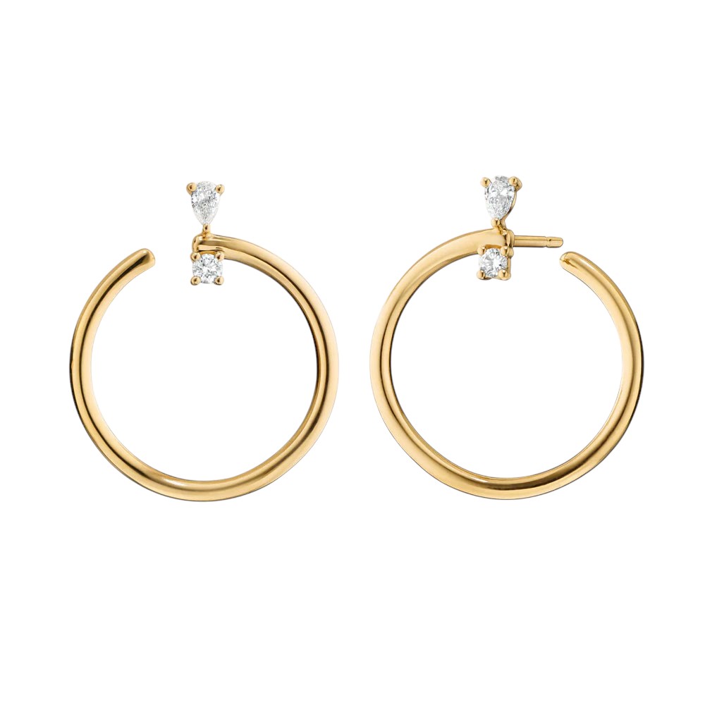 Monica Rich Kosann Diamond Galaxy Wrap Hoop Earrings in Yellow Gold