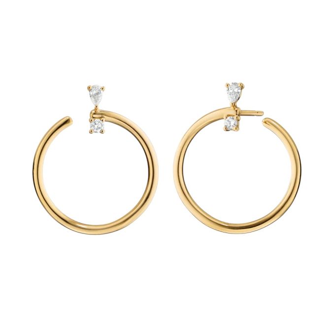 Monica Rich Kosann Diamond Galaxy Wrap Hoop Earrings in Yellow Gold