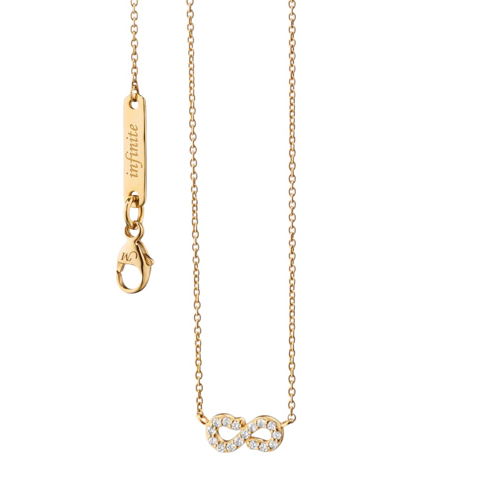 Monica Rich Kosann Diamond Infinity Necklace in Yellow Gold, 17