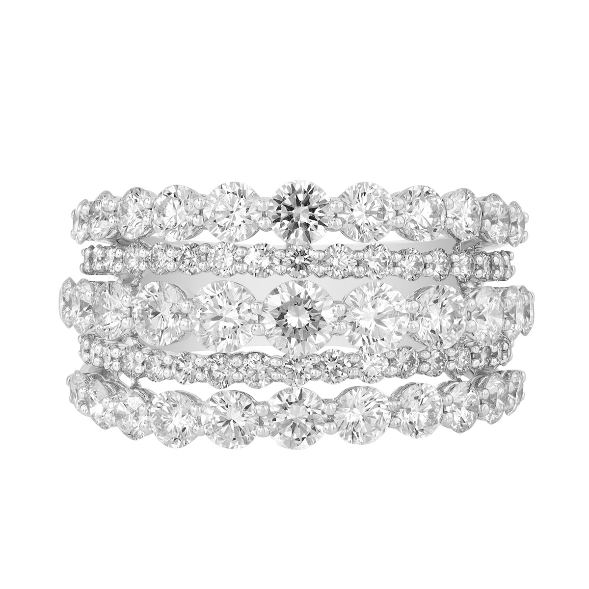 Kwiat Lyric Diamond 5 Row Band Ring in White Gold