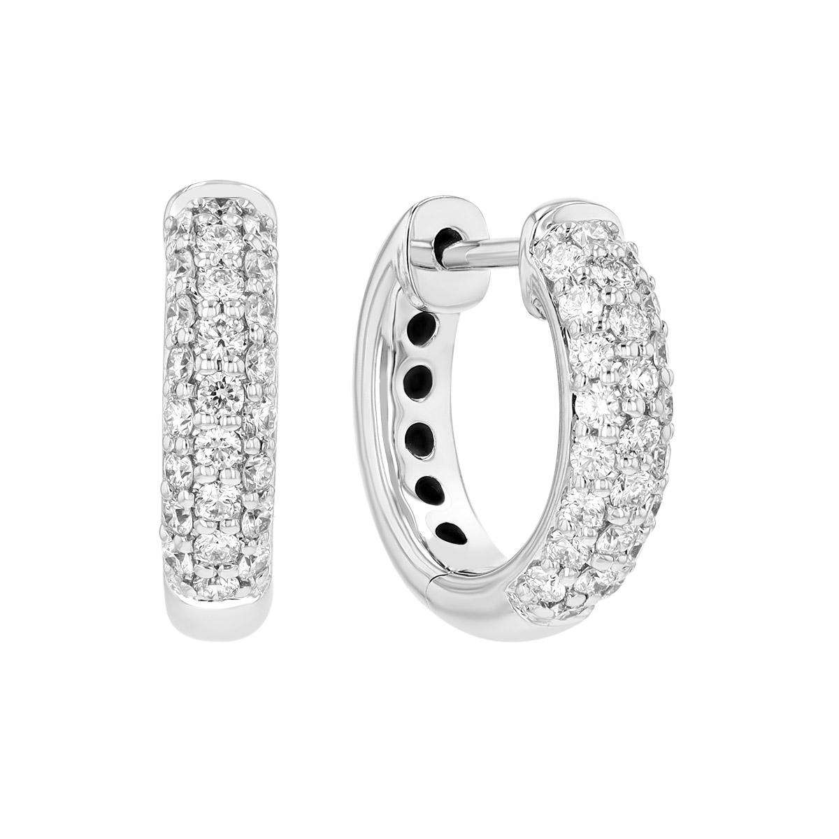 Kwiat Diamond Pavé Huggie Hoop Earrings in White Gold