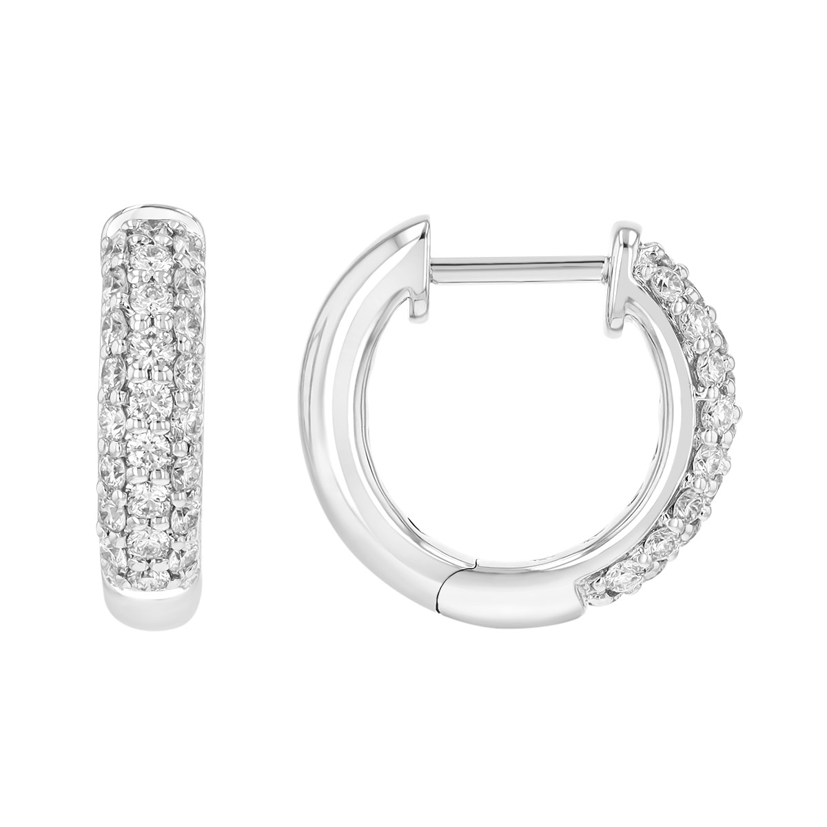Kwiat Diamond Pavé Huggie Hoop Earrings in White Gold