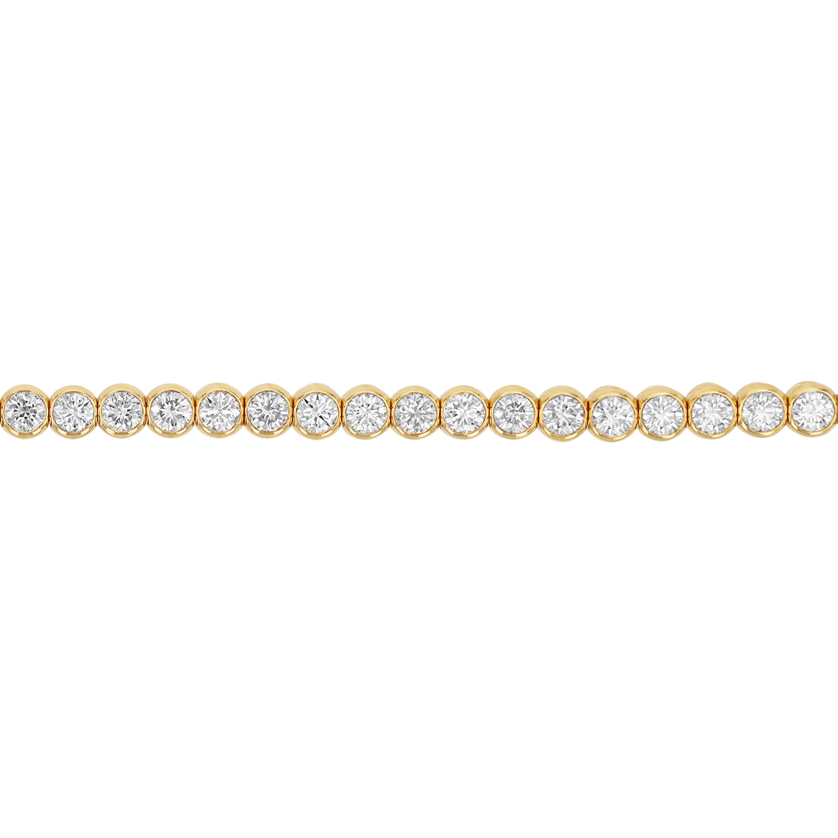 Kwiat Bezel Set Round Diamond Tennis Bracelet in Yellow Gold, 4.04 cttw