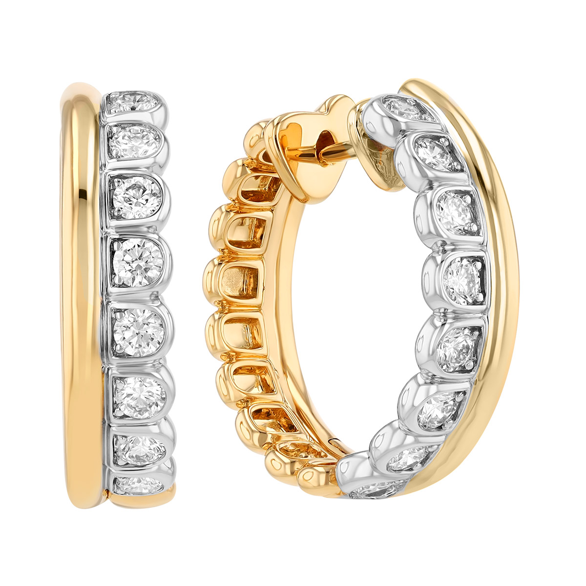 Kwiat Diamond & Yellow Gold Layered Hoop Earrings in Two Tone