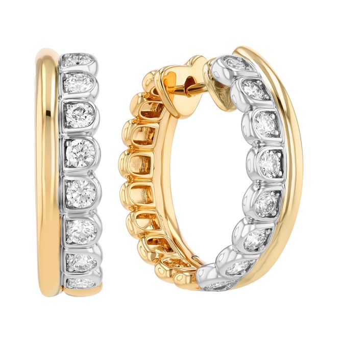 Kwiat Diamond & Yellow Gold Layered Hoop Earrings in Two Tone