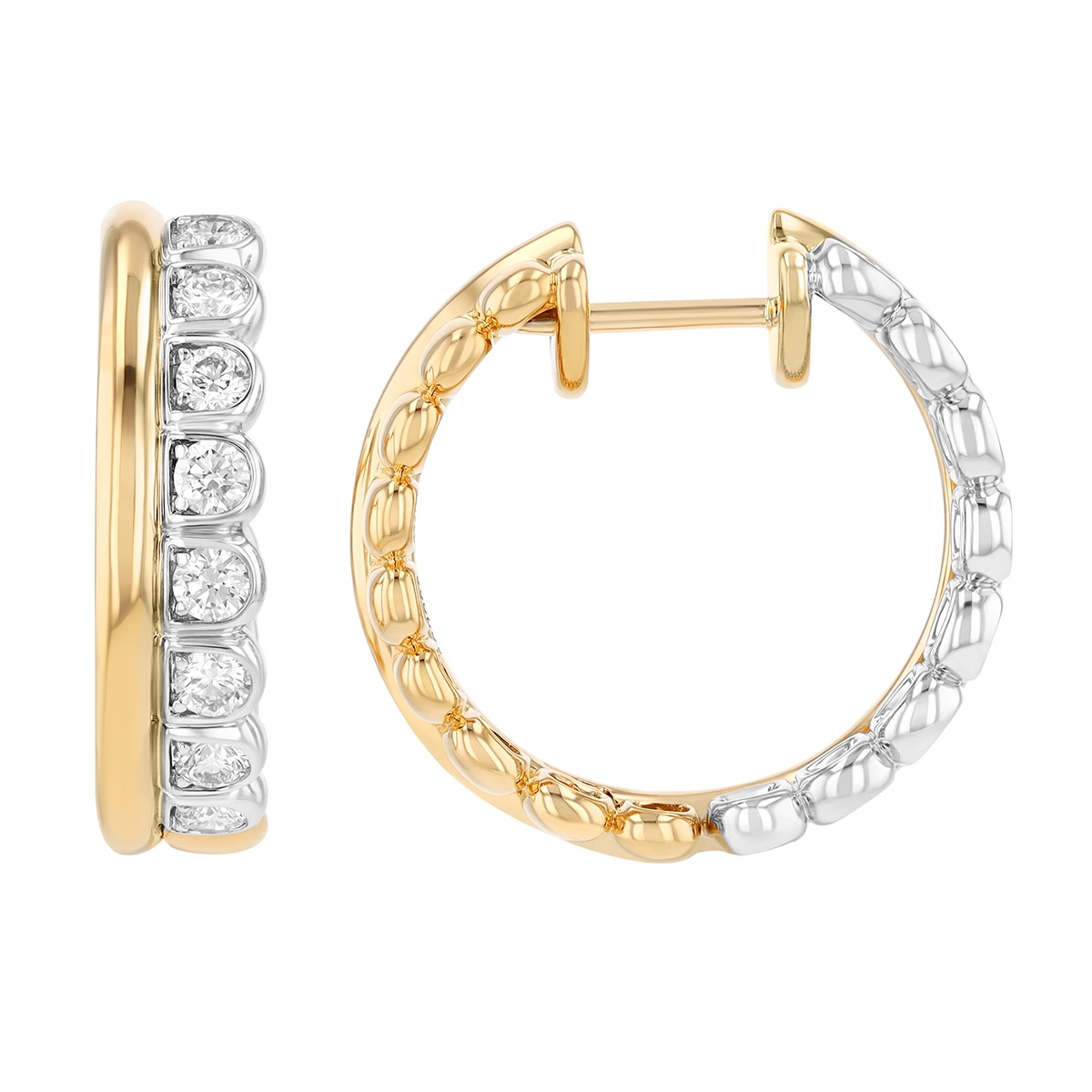 Kwiat Diamond & Yellow Gold Layered Hoop Earrings in Two Tone