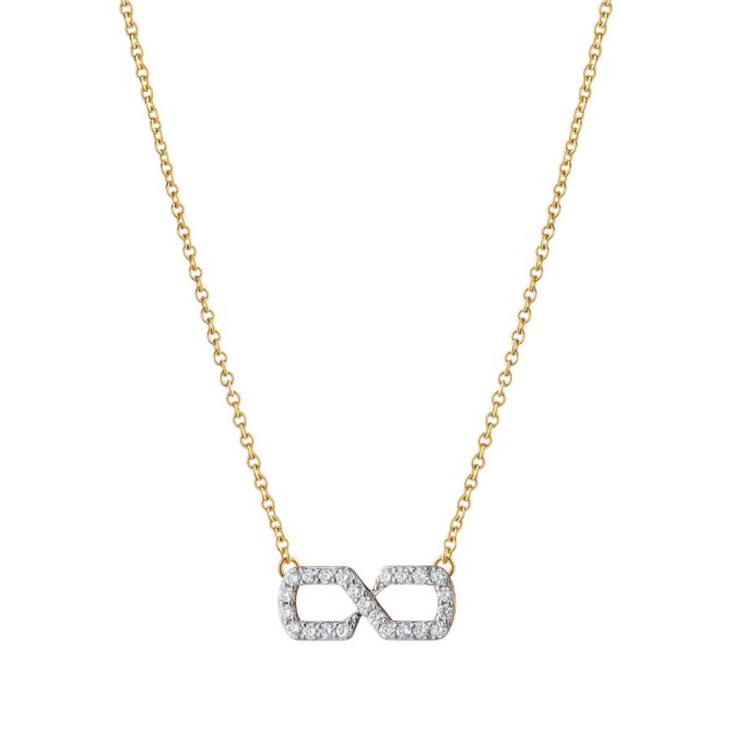 Monica Rich Kosann Infinite & Boundless Diamond Infinity Necklace in Yellow Gold, 17"
