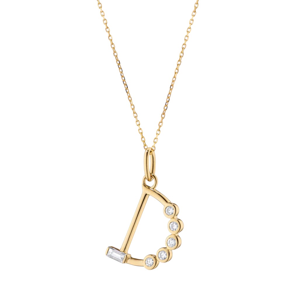 Monica Rich Kosann Diamond Initial Pendant in Yellow Gold, 17"