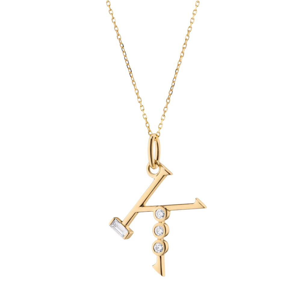 Monica Rich Kosann Diamond Initial Pendant in Yellow Gold, 17"