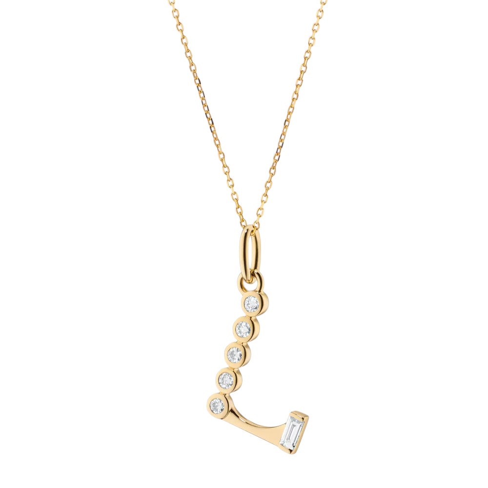 Monica Rich Kosann Diamond Initial Pendant in Yellow Gold, 17"