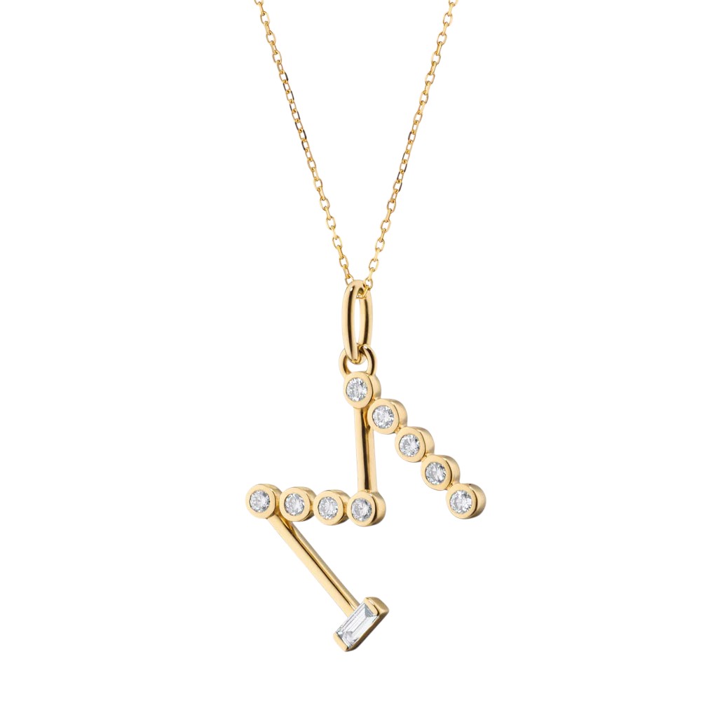 Monica Rich Kosann Diamond Initial Pendant in Yellow Gold, 17"