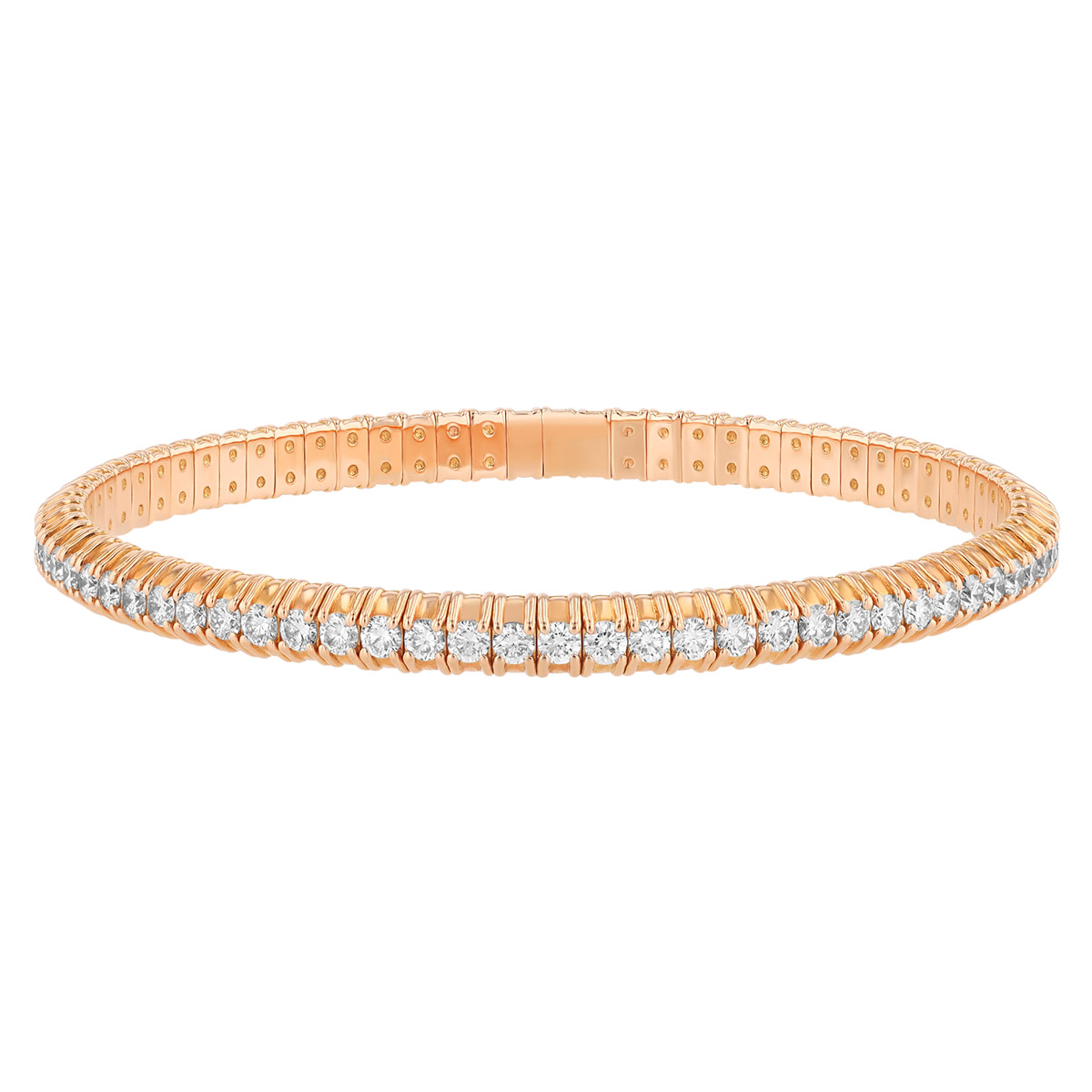 Zydo Collection Diamond Single Row Stretch Bracelet in Rose Gold