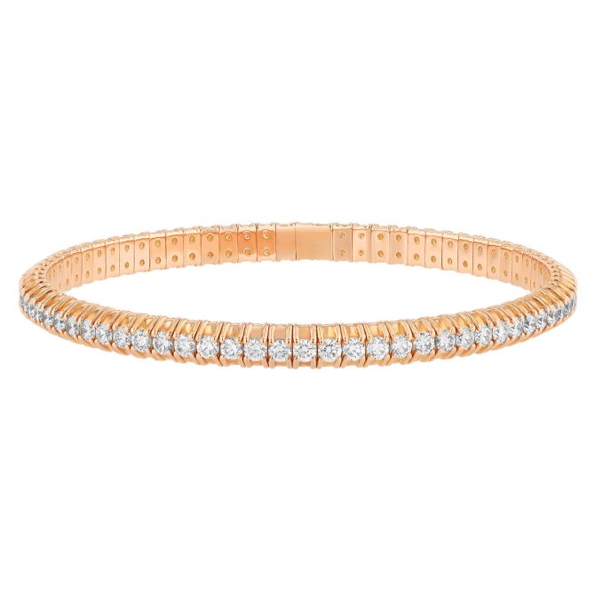 Zydo Collection Diamond Single Row Stretch Bracelet in Rose Gold