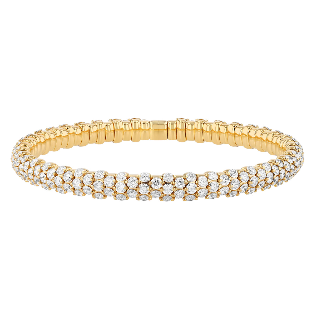 Zydo Collection Diamond Pavé Stretch Bracelet in Yellow Gold