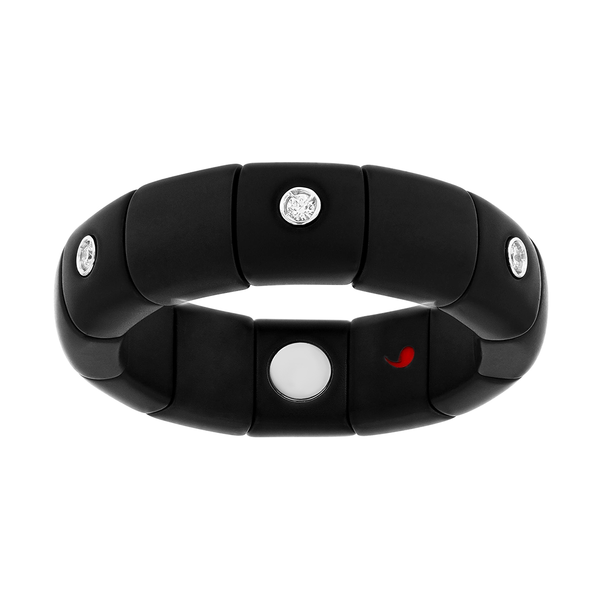 Demeglio Pura Diamond Station Stretch Ring in Black Ceramic