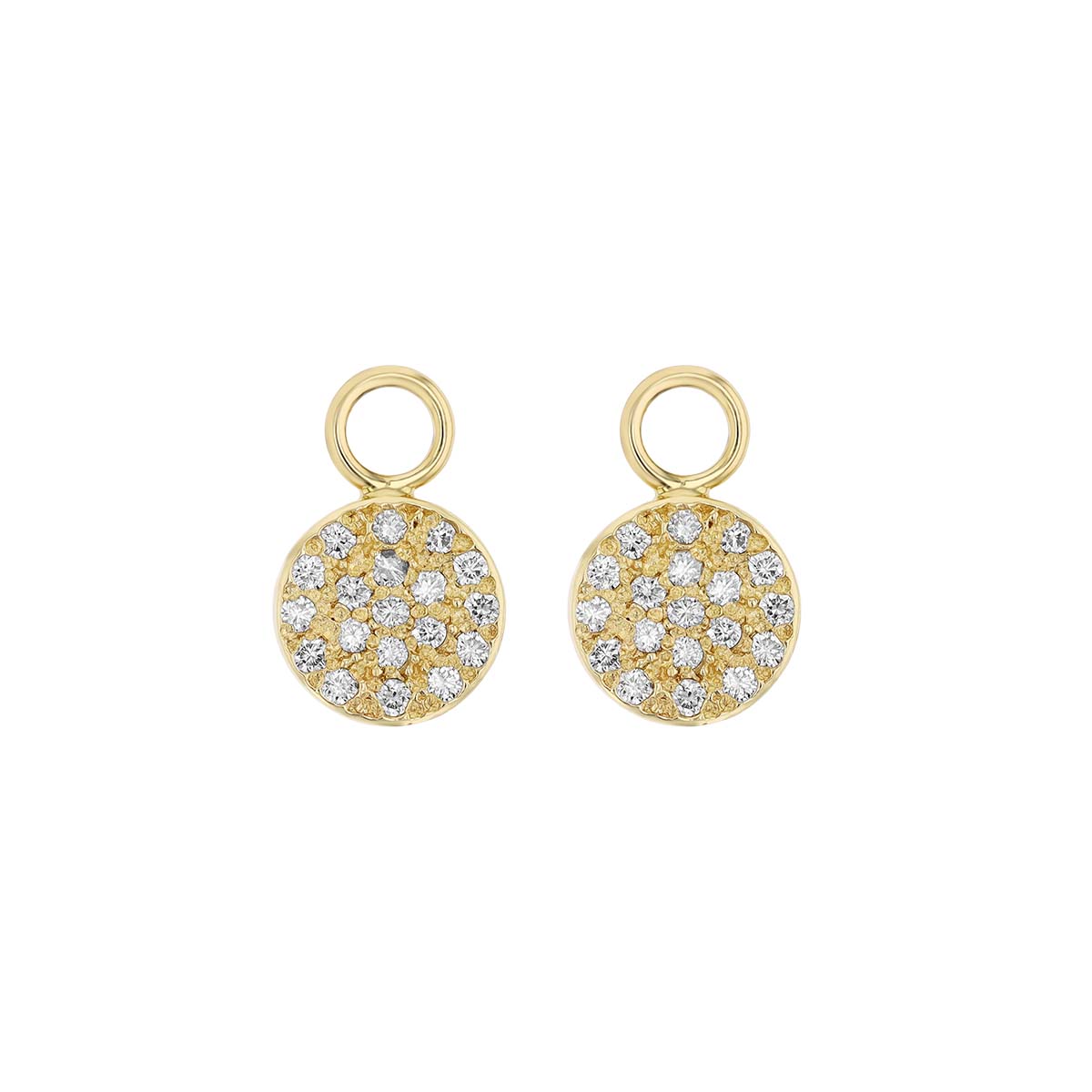 Diamond Huggie Hoop Earrings in Yellow Gold
