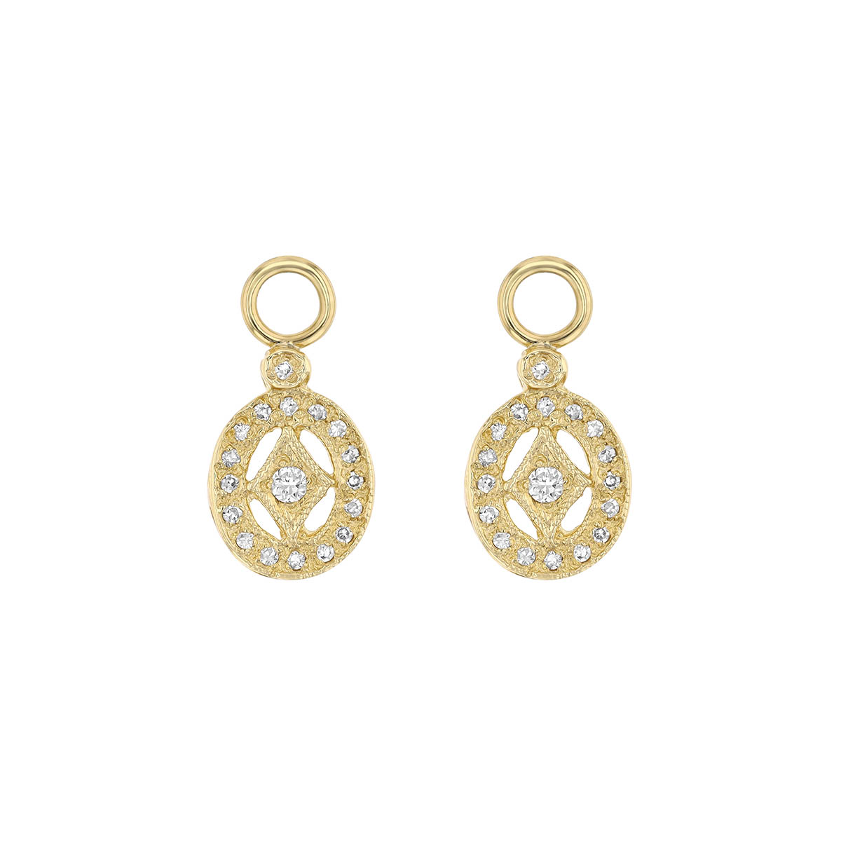 Diamond Huggie Hoop Earrings in Yellow Gold