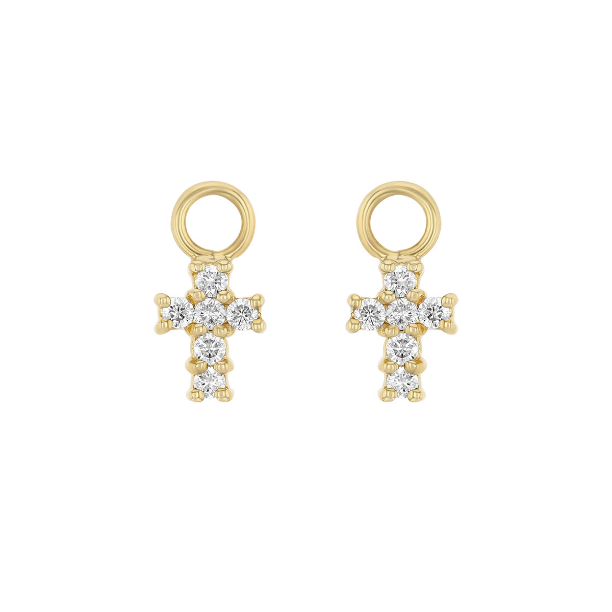 Diamond Huggie Hoop Earrings in Yellow Gold
